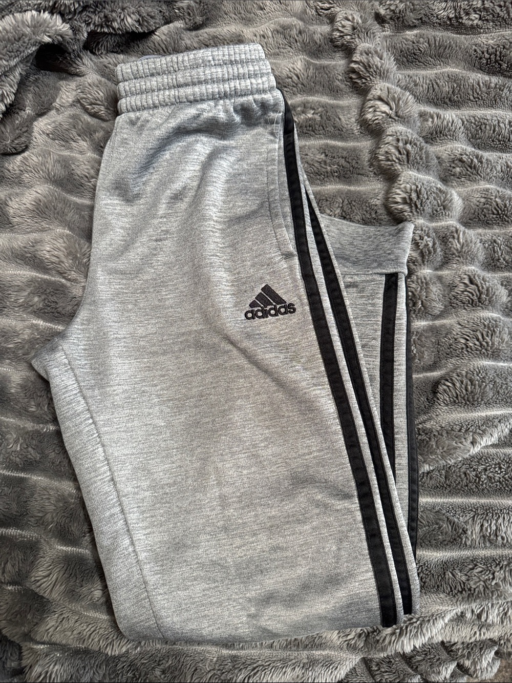 adidas Gray Jogger Pants with Black 3-Stripes